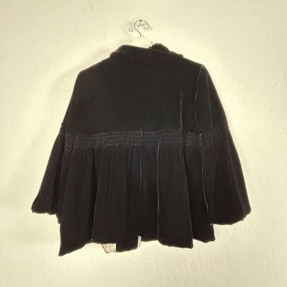 Cabi Womens Black Velvet Swing Jacket Small Style #158 Balloon Sleeve Silk Blend - Picture 2 of 8
